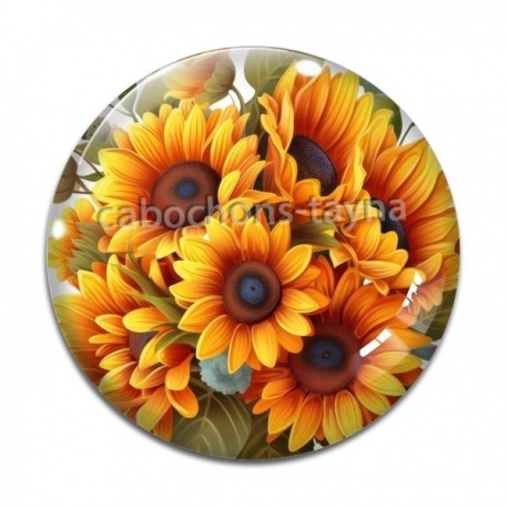 Cabochon Verre - tournesol
