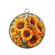 Pendentif Cabochon Argent - tournesol