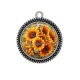 Pendentif Cabochon Argent - tournesol