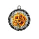 Pendentif Cabochon Argent - tournesol