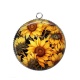 Pendentif Cabochon Argent - tournesol