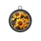 Pendentif Cabochon Argent - tournesol