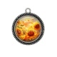 Pendentif Cabochon Argent - tournesol