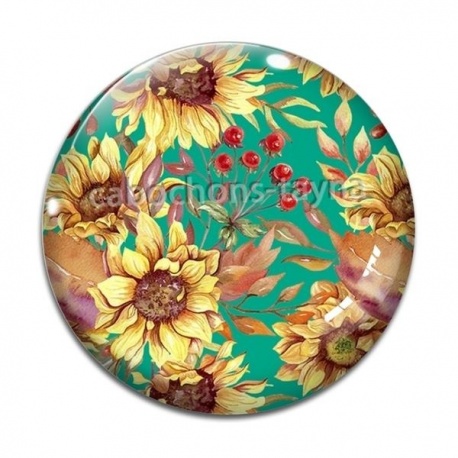 Cabochon Verre - tournesol