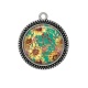 Pendentif Cabochon Argent - tournesol