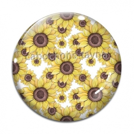 Cabochon Verre - tournesol