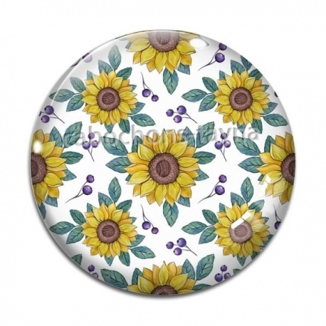 Cabochon Verre - tournesol
