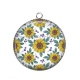 Pendentif Cabochon Argent - tournesol