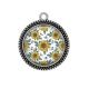 Pendentif Cabochon Argent - tournesol