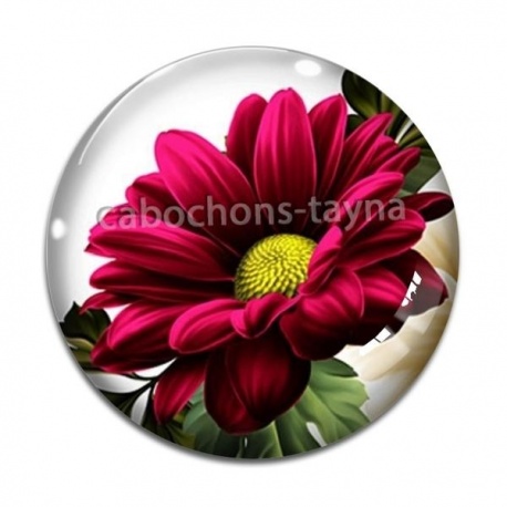 Cabochon Verre - fleur