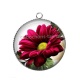 Pendentif Cabochon Argent - fleur