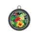Pendentif Cabochon Argent - tournesol