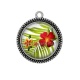Pendentif Cabochon Argent - tournesol
