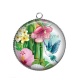 Pendentif Cabochon Argent - tournesol