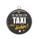 Pendentif Cabochon Argent - taxi qui déchire