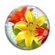 Cabochon Verre - fleur exotique