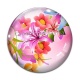 Cabochon Verre - fleur exotique