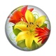 Cabochon Résine - fleur exotique