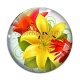 Cabochon Verre - fleur exotique