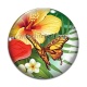 Cabochon Verre - fleur exotique