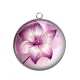 Pendentif Cabochon Argent - fleur exotique