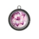 Pendentif Cabochon Argent - fleur exotique