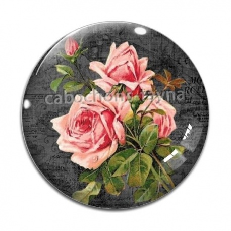 Cabochon Verre - rose