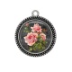 Pendentif Cabochon Argent - rose