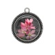 Pendentif Cabochon Argent - fleur exotique