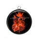 Pendentif Cabochon Argent - fleur exotique