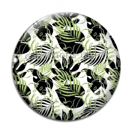 Cabochon Verre - feuille