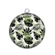 Pendentif Cabochon Argent - feuille