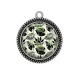 Pendentif Cabochon Argent - feuille