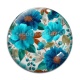 Cabochon Verre - fleur bleue