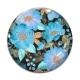 Cabochon Verre - fleur bleue