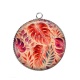 Pendentif Cabochon Argent - feuille exotique 