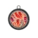 Pendentif Cabochon Argent - feuille exotique 