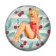 Cabochon Résine - pin up cerise