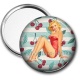 Miroir de poche - pin up cerise