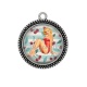 Pendentif Cabochon Argent - pin up cerise