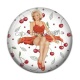 Cabochon Résine -  pin up cerise