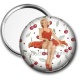 Miroir de poche -  pin up cerise