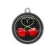 Pendentif Cabochon Argent - cerise