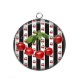 Pendentif Cabochon Argent - cerise