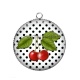 Pendentif Cabochon Argent - cerise