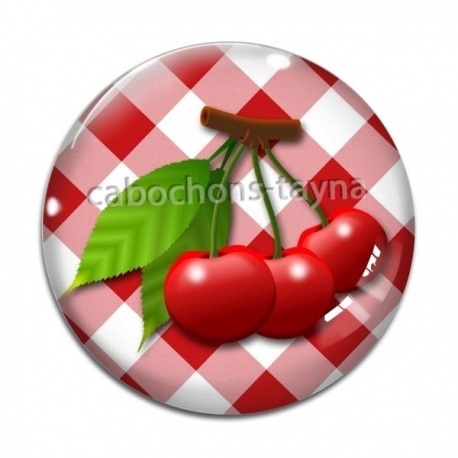 Cabochon Verre - cerise