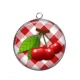 Pendentif Cabochon Argent - cerise