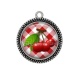 Pendentif Cabochon Argent - cerise