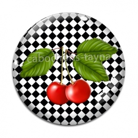 Cabochon Verre - cerise