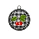 Pendentif Cabochon Argent - cerise
